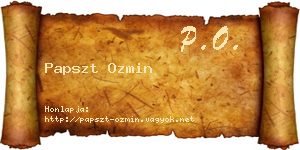 Papszt Ozmin névjegykártya